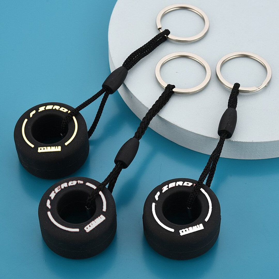 Lot de 3 porte-clés rigides Formule 1 | Blanc | Pirelli | P-Zero | Porte-clés | F1