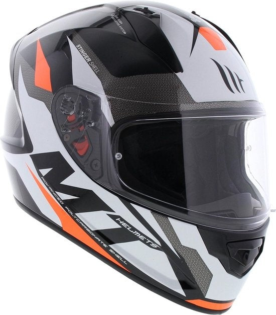 Casques MT Stinger Brave Noir/Orange Fluo