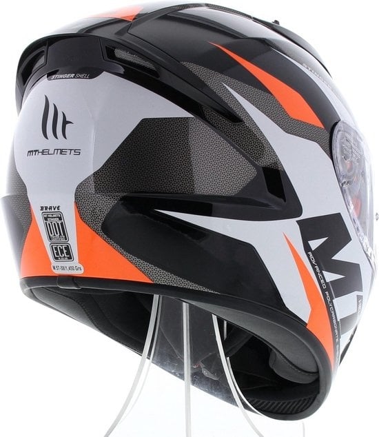 Casques MT Stinger Brave Noir/Orange Fluo