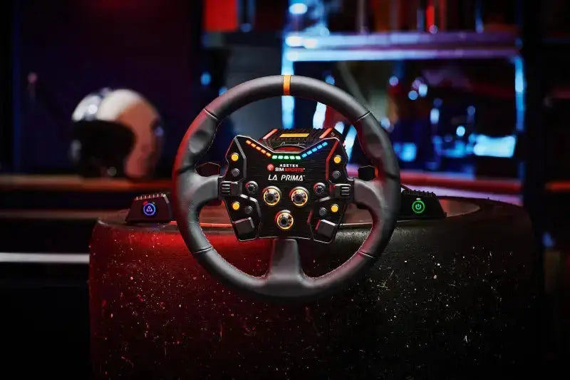 Asetek SimSports Round Black Leather Steering Wheel Rim