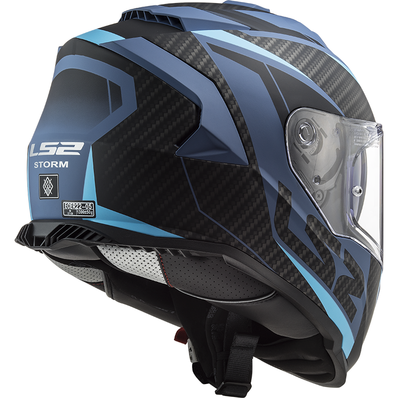 LS2 FF800 Storm II racer Bleu mat
