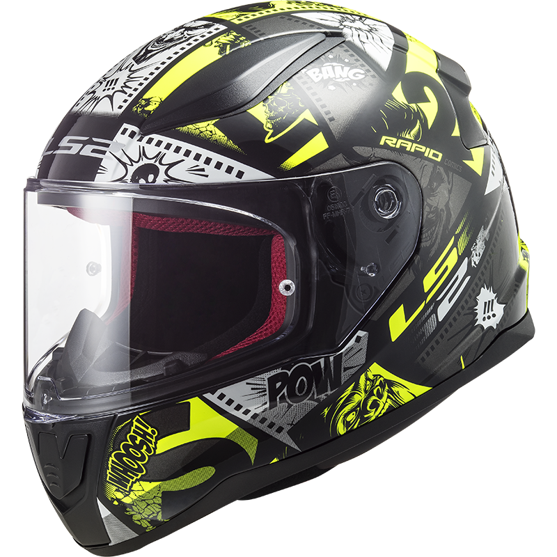 Casque enfant LS2 FF353 Rapid mini Vignette noir/jaune fluo