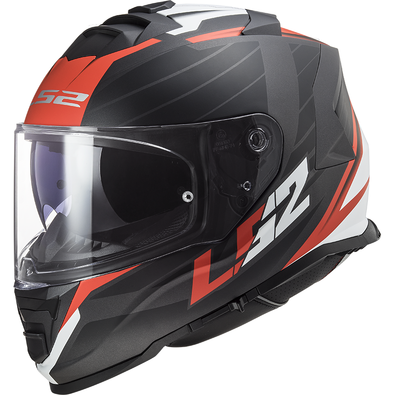 LS2 FF800 Strom II Nerve-Noir mat rouge