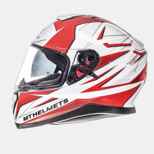 Casques MT Thunder 3 Blanc Rouge