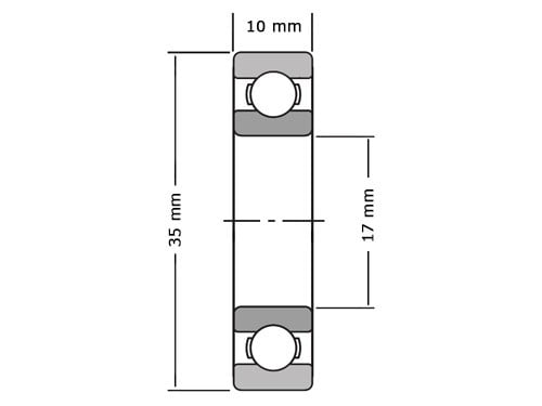 Roulement SKF pour jante avant / pour moyeu 17x10x35 6003-2RSH