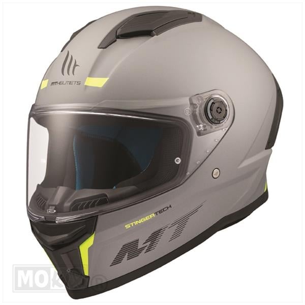 Casque MT Stinger 2 gris mat / jaune fluo