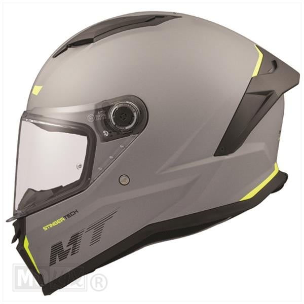 Casque MT Stinger 2 gris mat / jaune fluo