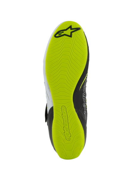 Chaussures de karting Alpinestars KX V3 homologuées FIA Noir/blanc/jaune fluo