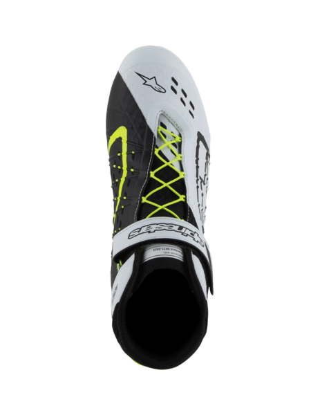 Chaussures de karting Alpinestars KX V3 homologuées FIA Noir/blanc/jaune fluo