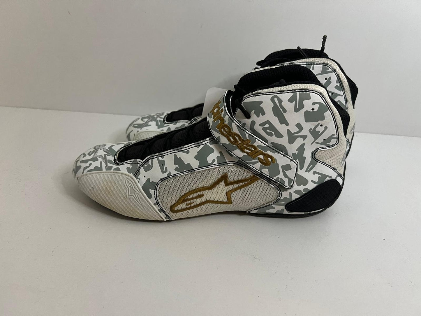 Chaussures de piste Alpinestars Tech-1 K GP blanches