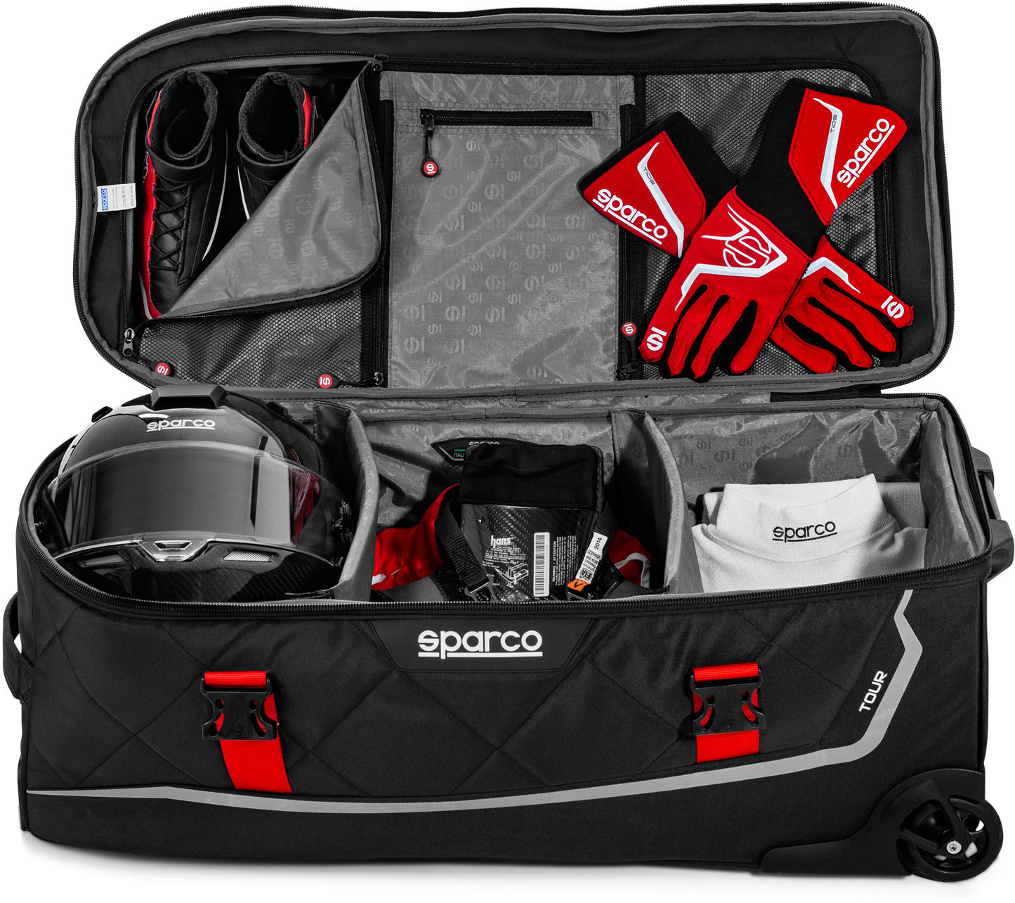 Grand sac de voyage Sparco-noir/rouge