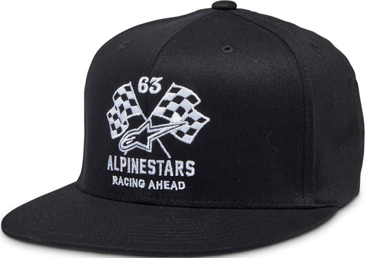 Casquette plate Alpinestars à double carreaux noir/blanc