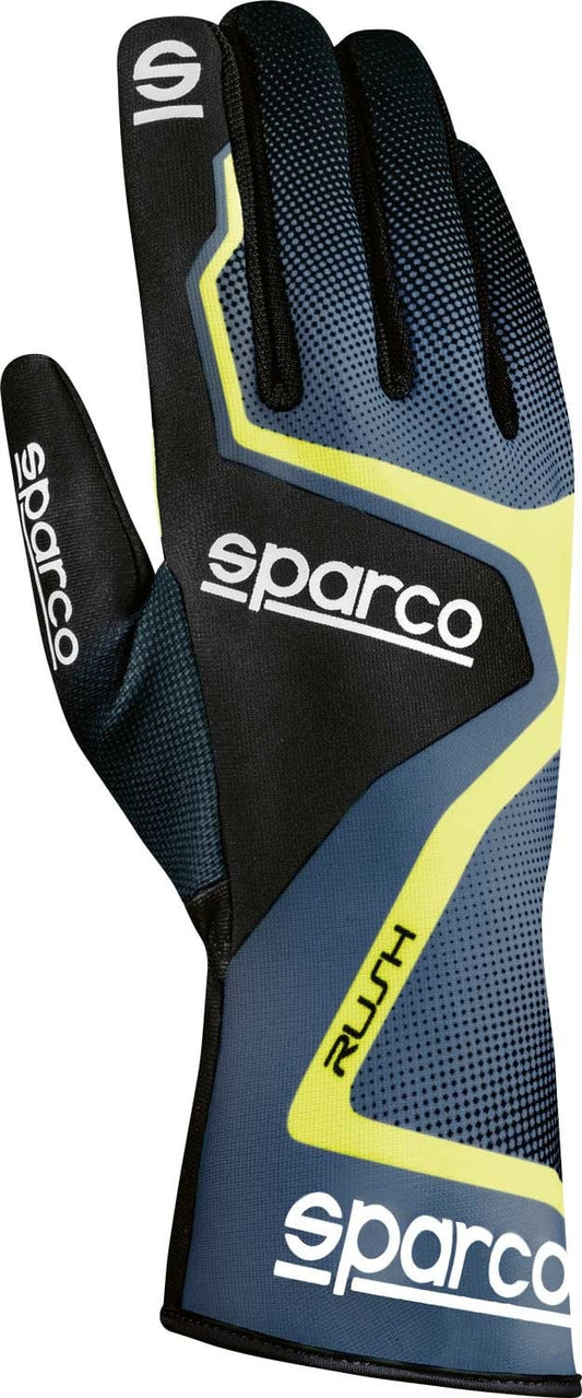 Gants de karting Sparco Rush Gris / Jaune fluo
