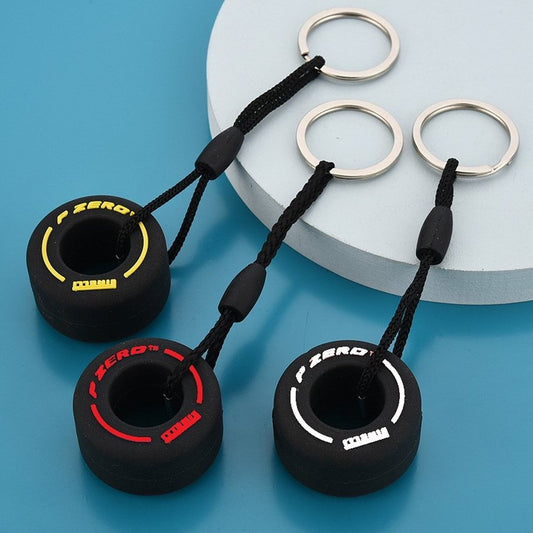 Lot de 3 porte-clés Formule 1 | Jaune | Blanc | Rouge | Pirelli | P-Zero | Porte-clés | F1