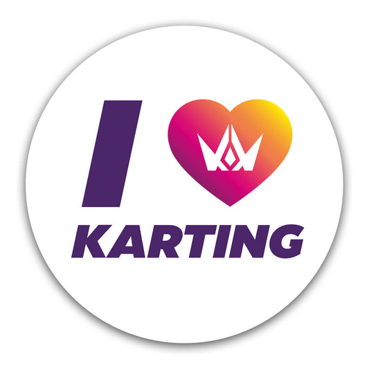 Autocollant rond KartKings-J'adore le karting