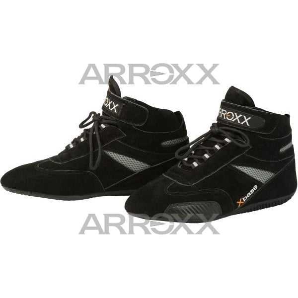 Chaussures de karting Arroxx Xbase en cuir noir