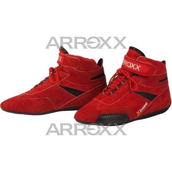 Chaussures de karting Arroxx Xbase en cuir rouge