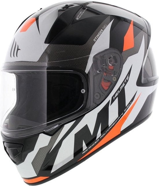Casques MT Stinger Brave Noir/Orange Fluo