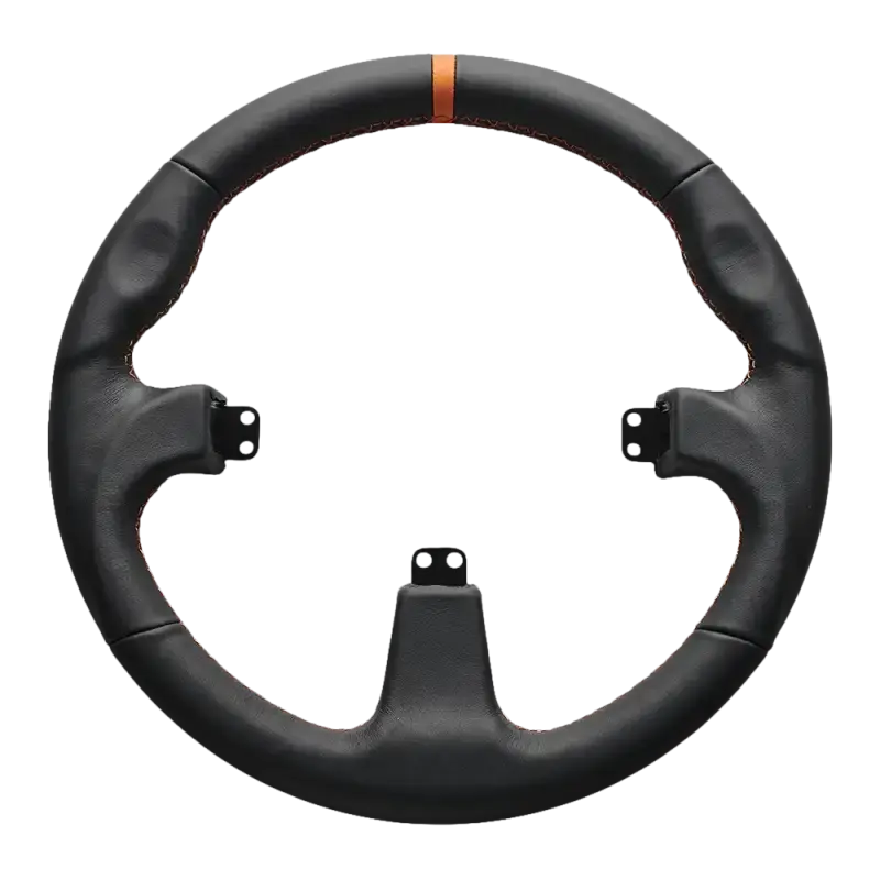 Asetek SimSports Round Black Leather Steering Wheel Rim