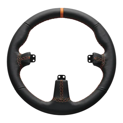 Asetek SimSports Round Black Leather Steering Wheel Rim
