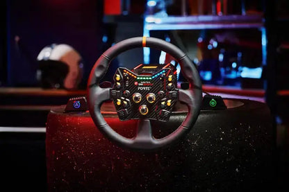 Asetek SimSports Round Black Leather Steering Wheel Rim - KartKings