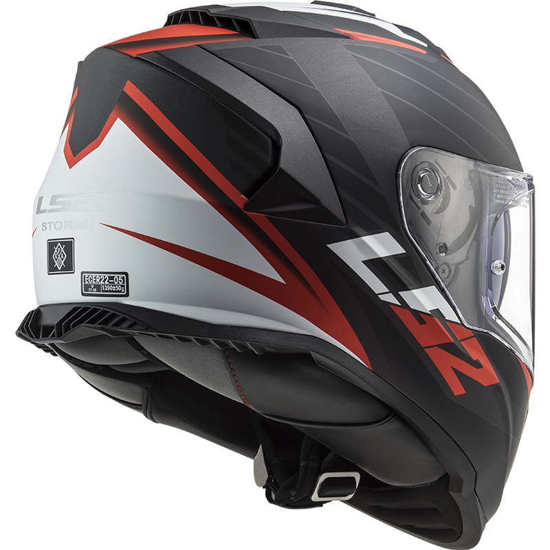 LS2 FF800 Strom II Nerve-Noir mat rouge