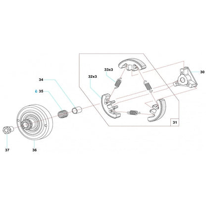 Roulement d'embrayage Comer C50/C52/60 15x18x17