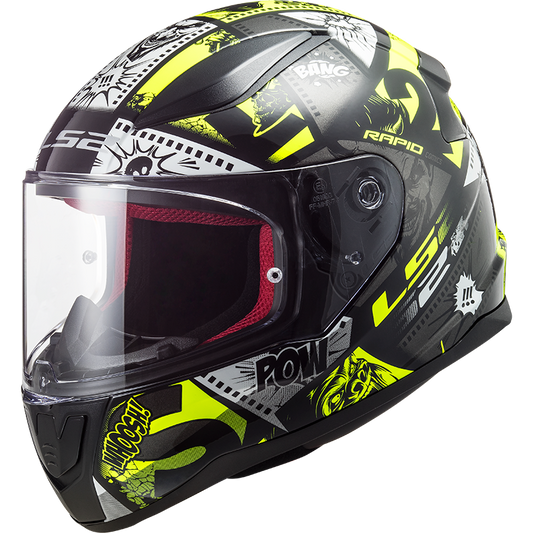 Casque enfant LS2 FF353 Rapid mini Vignette noir/jaune fluo