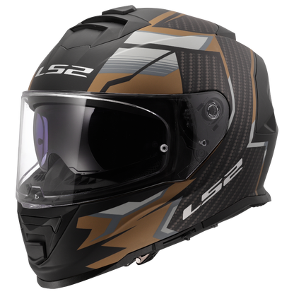 LS2 FF800 Storm II tracker matte black/gold/gray