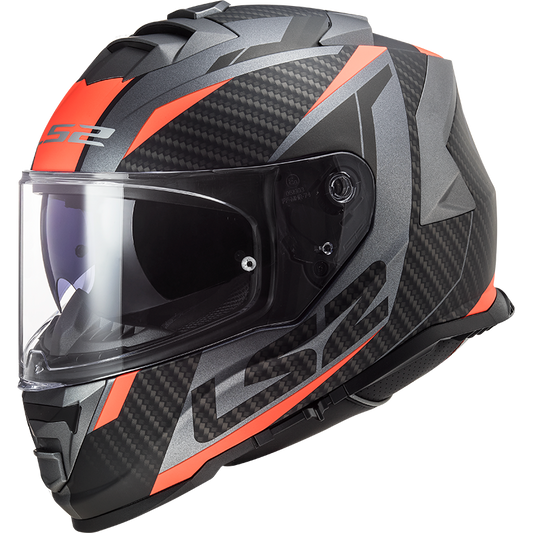 LS2 FF800 Storm II racer Titane mat orange fluo