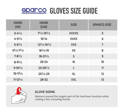 Gants de karting Sparco K-rookie noir/gris