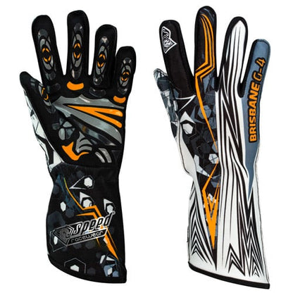 Gants de vitesse Brisbane G-4 Noir/orange fluo