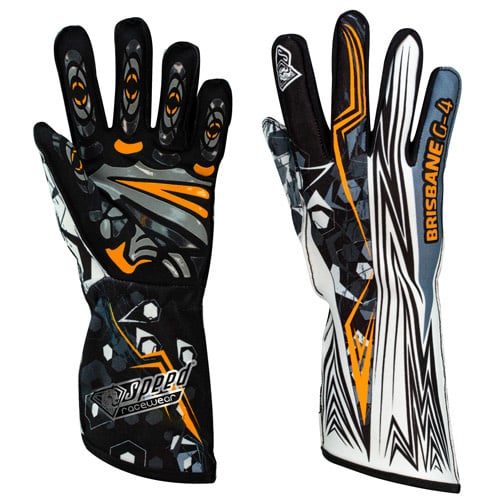 Gants de vitesse Brisbane G-4 Noir/orange fluo