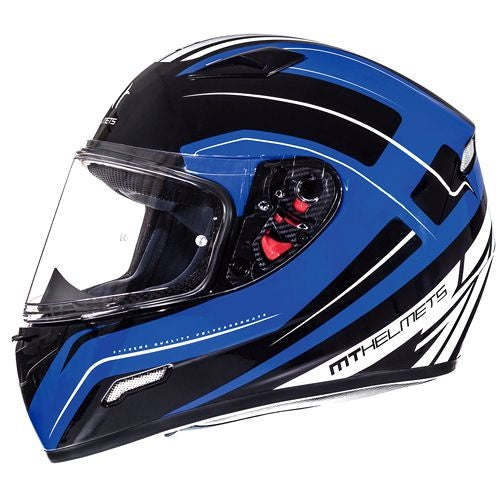 Casque MT Mugello marqueur noir/bleu