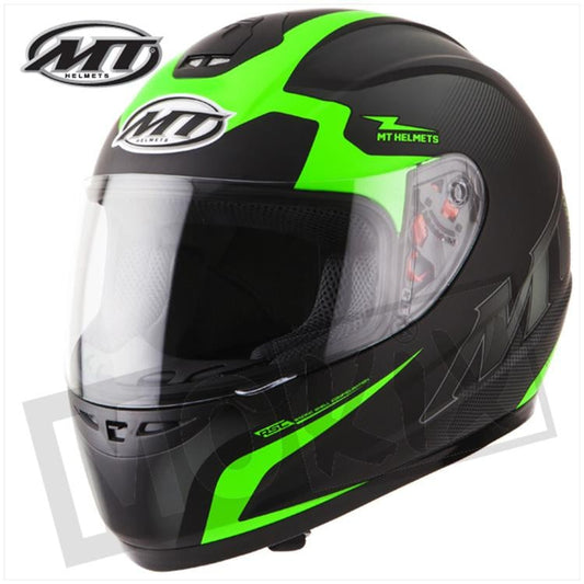 Casque MT Thunder 2 Squad Noir Vert Fluo