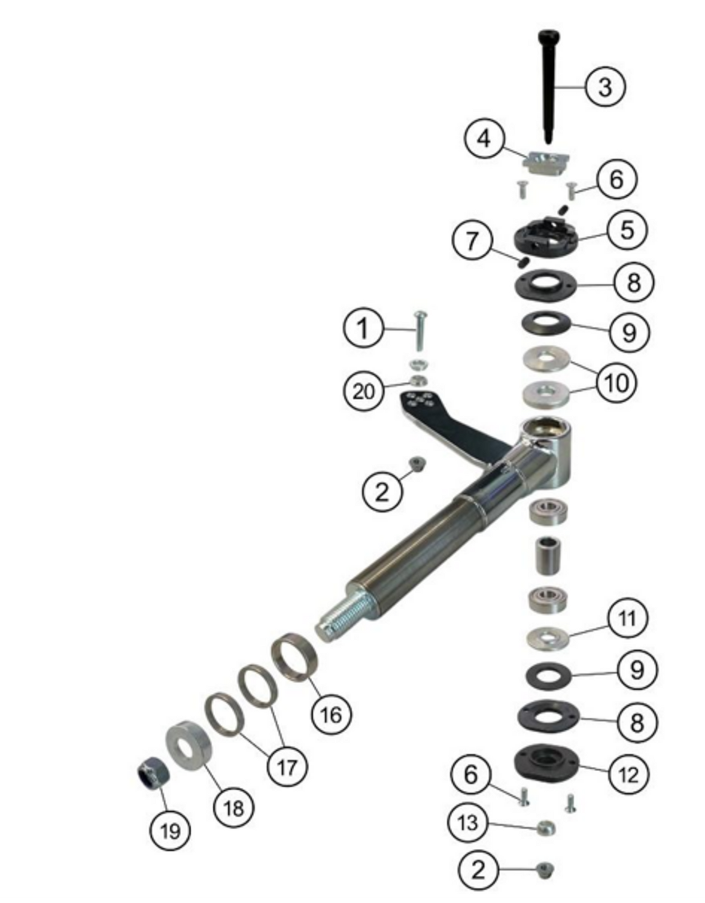 douille conique inférieure excentrique d'essieu IPK M10