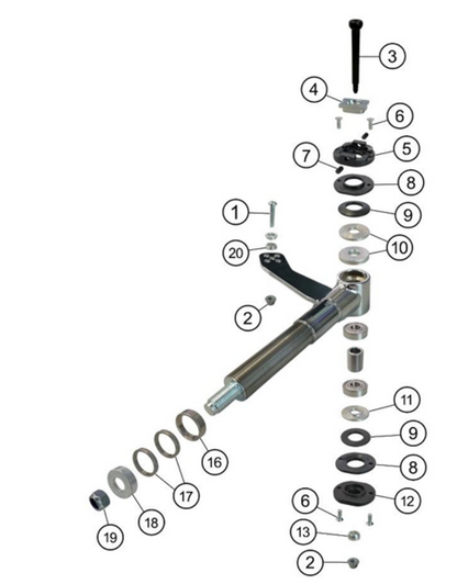 douille conique inférieure excentrique d'essieu IPK M10