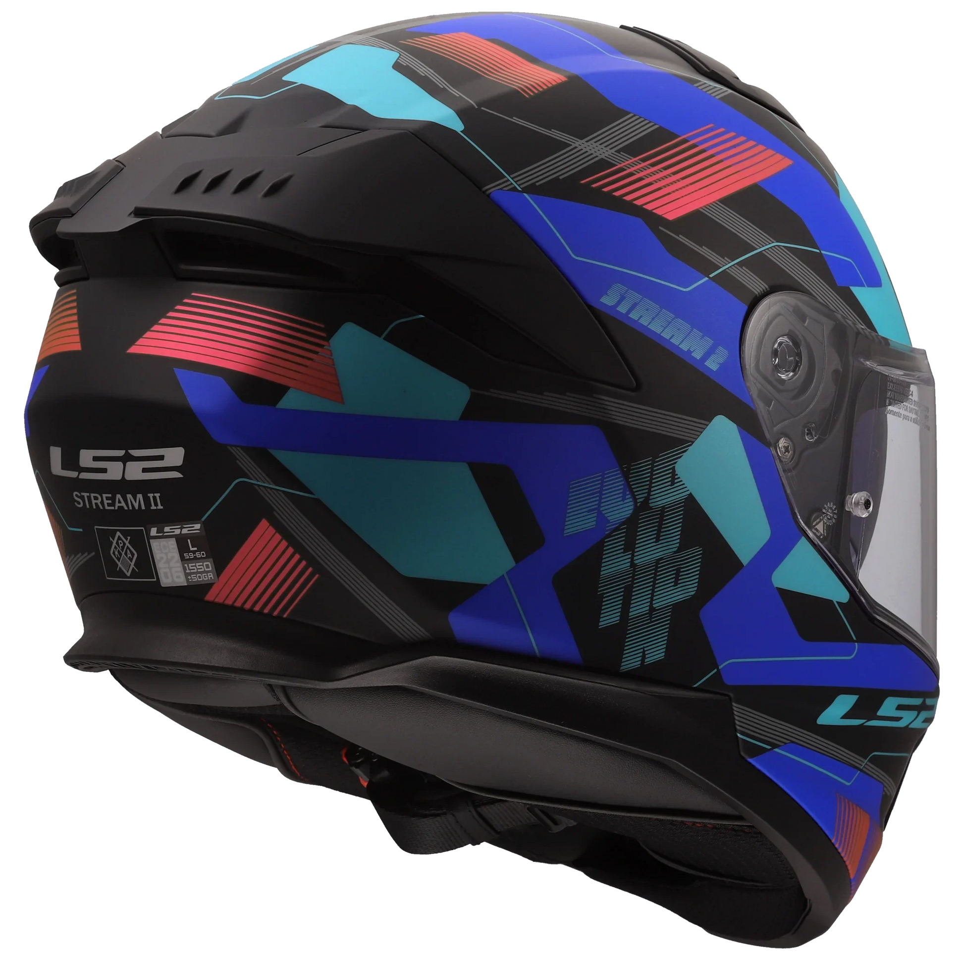 LS2 FF808 Stream II Mika zwart/blauw - KartKings