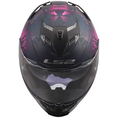 LS2 FF818 Storm III Burst matt zwart / roze - KartKings