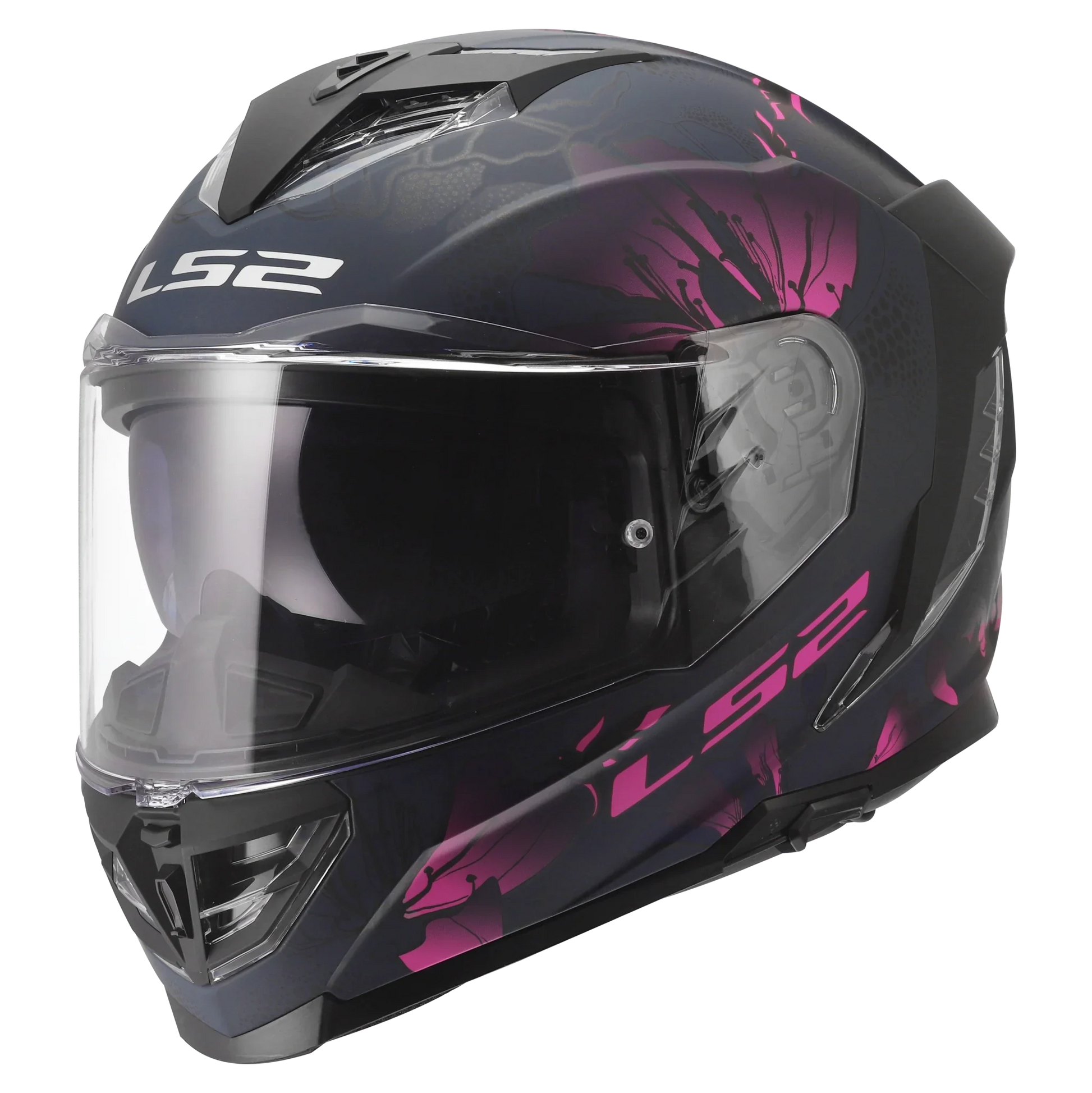 LS2 FF818 Storm III Burst matt zwart / roze - KartKings