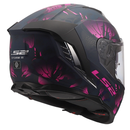 LS2 FF818 Storm III Burst matt zwart / roze - KartKings