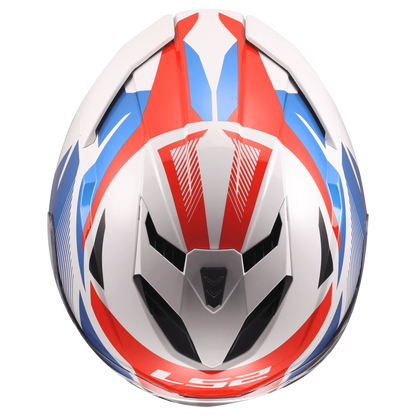 LS2 FF818 Storm III Komai wit/blauw/rood - KartKings