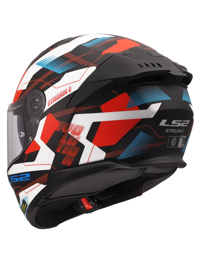 LS2 FF808 Stream II Mika wit/blauw/rood - KartKings
