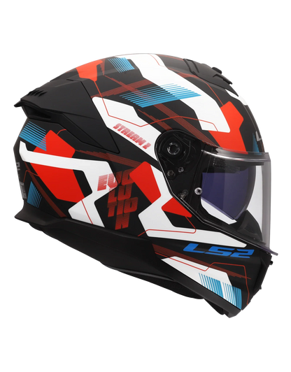 LS2 FF808 Stream II Mika wit/blauw/rood - KartKings