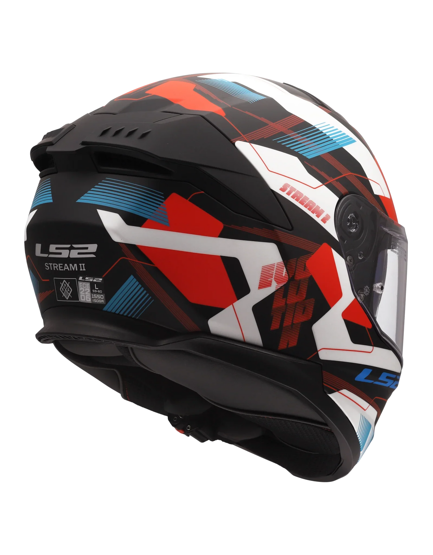 LS2 FF808 Stream II Mika wit/blauw/rood - KartKings