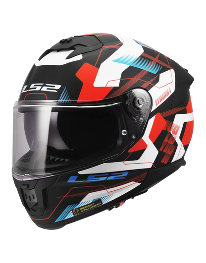 LS2 FF808 Stream II Mika wit/blauw/rood - KartKings