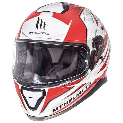 Casques MT Thunder 3 Blanc Rouge