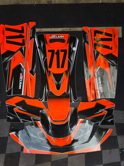 Set d'autocollants KG Design noir/orange fluo