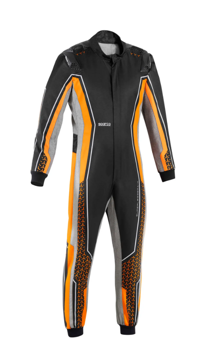Combinaison de karting Sparco Superleggera FIA 8877-2022-Noir / Orange fluo