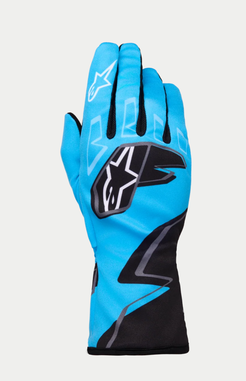 Gant de karting Alpinestars K-Race Graphic 1 cyan/noir/blanc